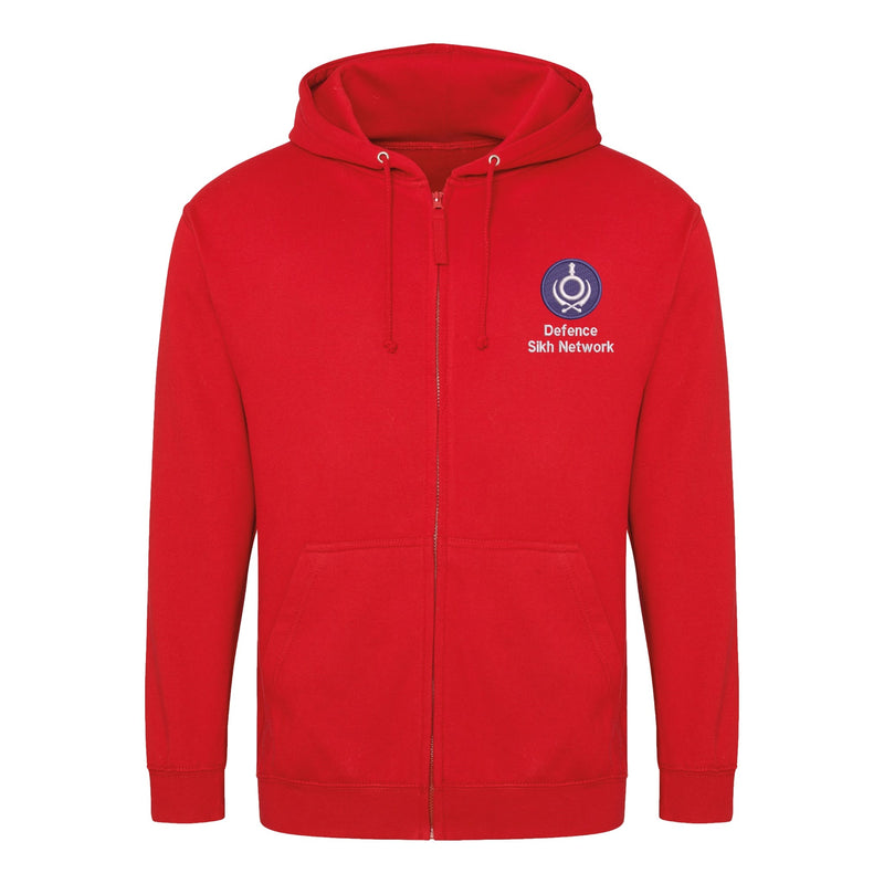 Defence Sikh Network Zipped Hoodie