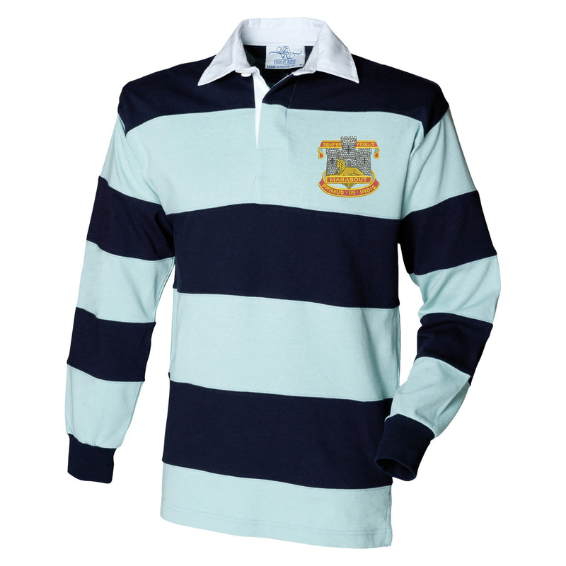 Devon and Dorset Regiment Front Row Sewn Stripe Long Sleeve Rugby Shirt