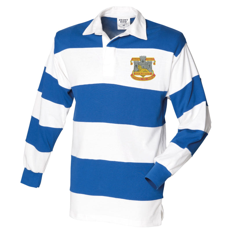 Devon and Dorset Regiment Front Row Sewn Stripe Long Sleeve Rugby Shirt
