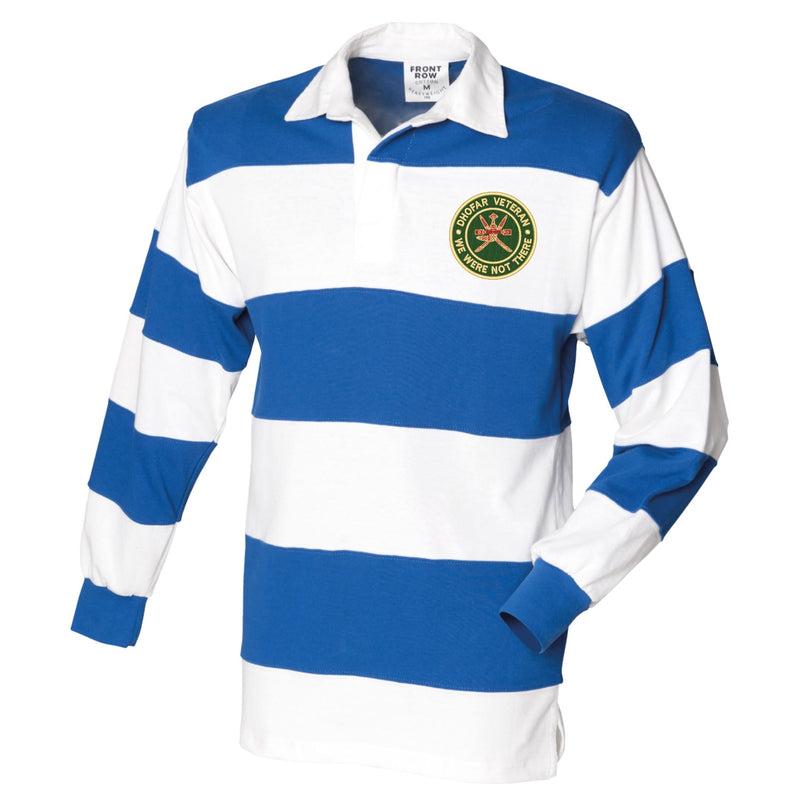 Dhofar Veteran Front Row Sewn Stripe Long Sleeve Rugby Shirt