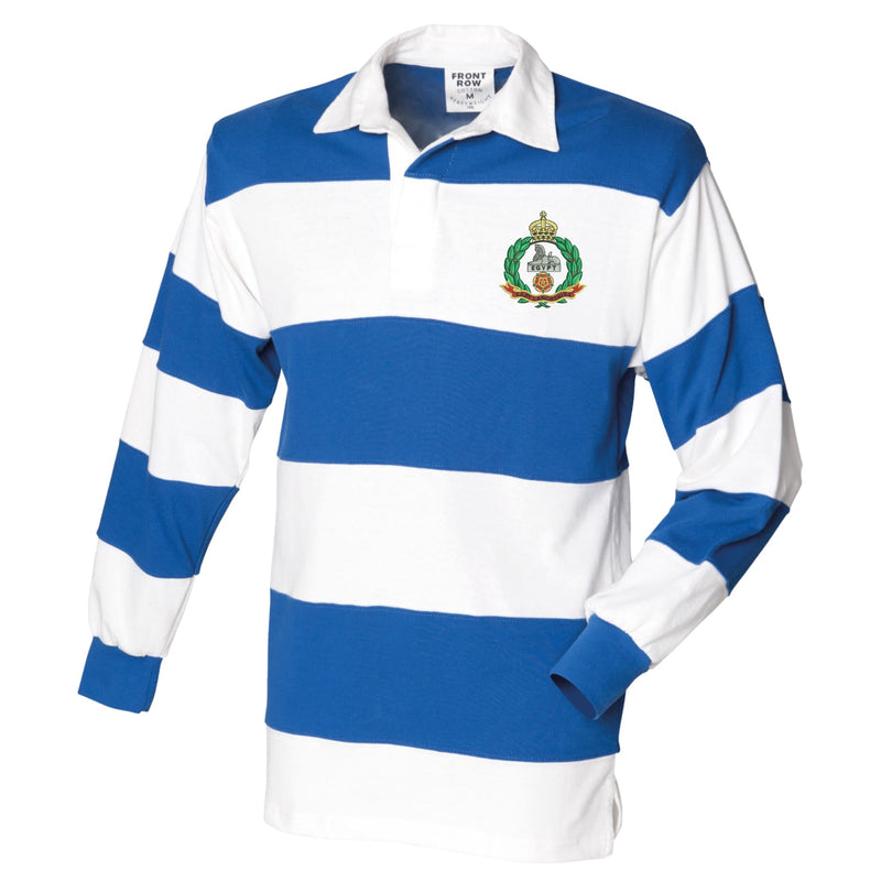 East Lancashire Regiment Front Row Sewn Stripe Long Sleeve Rugby Shirt