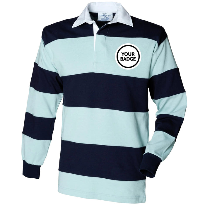 Sewn Stripe Long Sleeve Rugby Shirt - Choose Your Badge