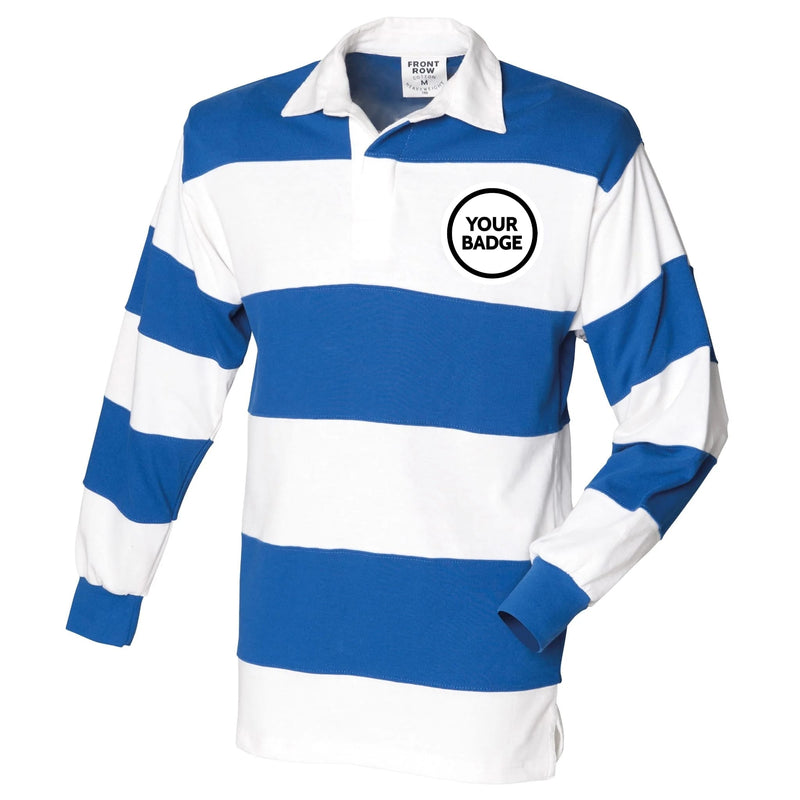 Sewn Stripe Long Sleeve Rugby Shirt - Choose Your Badge