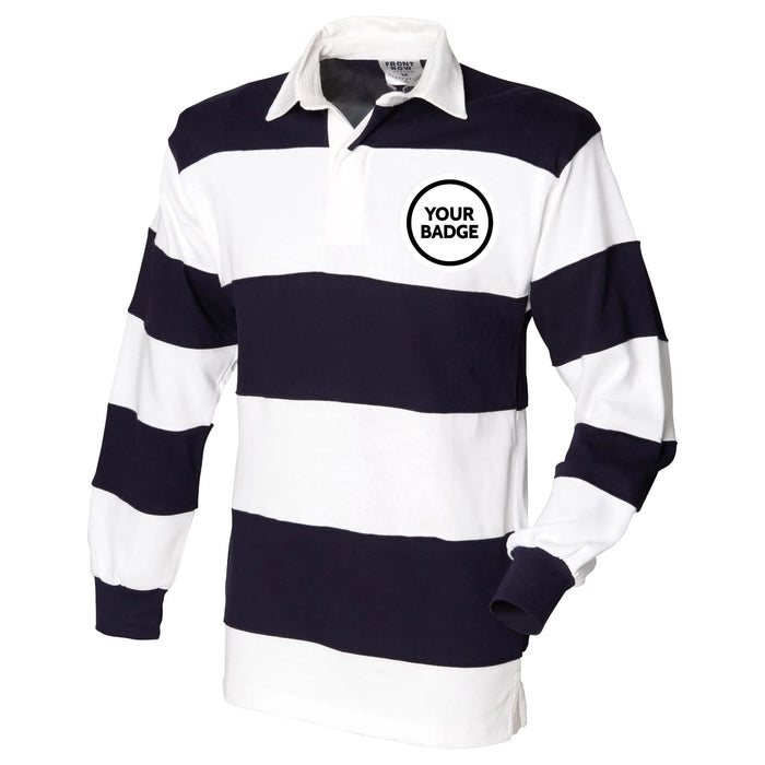 Sewn Stripe Long Sleeve Rugby Shirt - Choose Your Badge