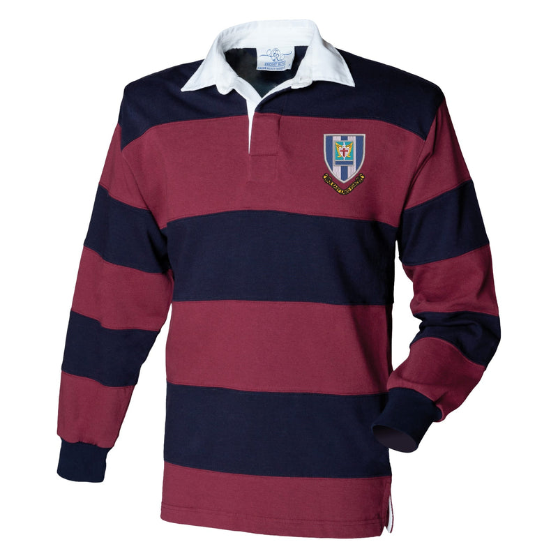 Far East Land Forces Front Row Sewn Stripe Long Sleeve Rugby Shirt