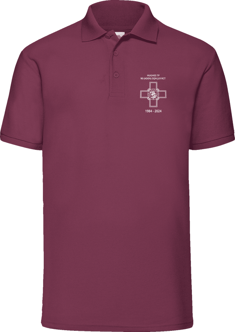 Hughes Troop 1984-2024 Printed Burgundy Polo Shirt