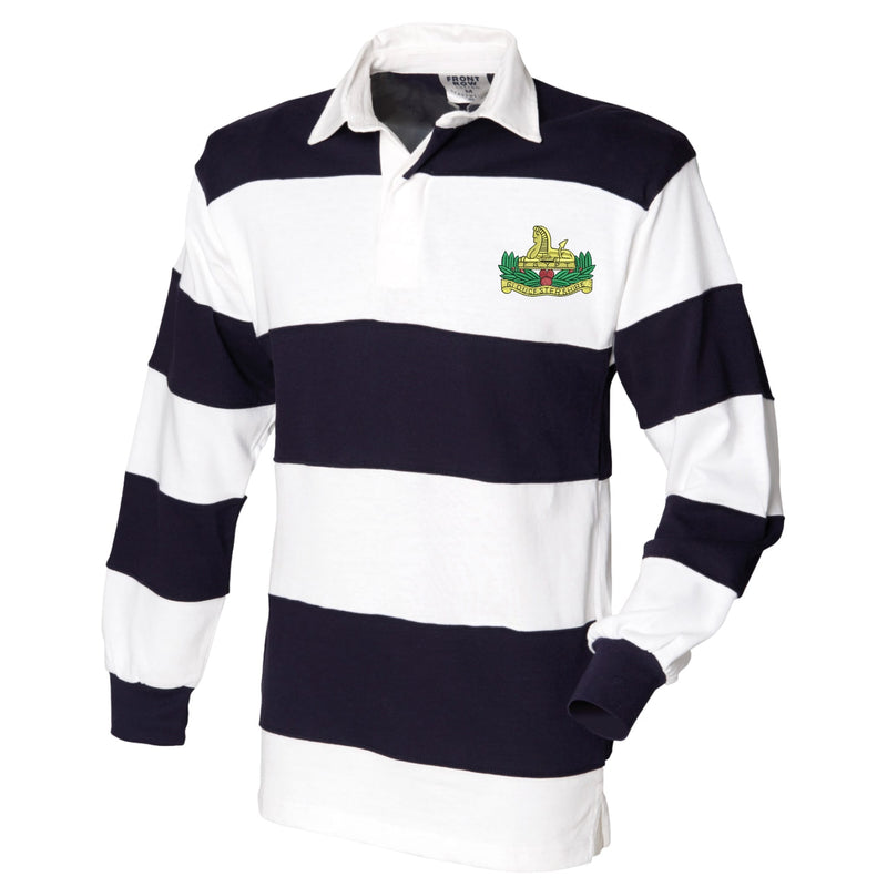 Gloucestershire Regiment Front Row Sewn Stripe Long Sleeve Rugby Shirt