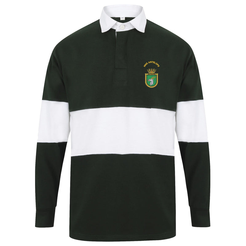 HMS Antelope Front Row Long Sleeve Panelled Rugby Shirt