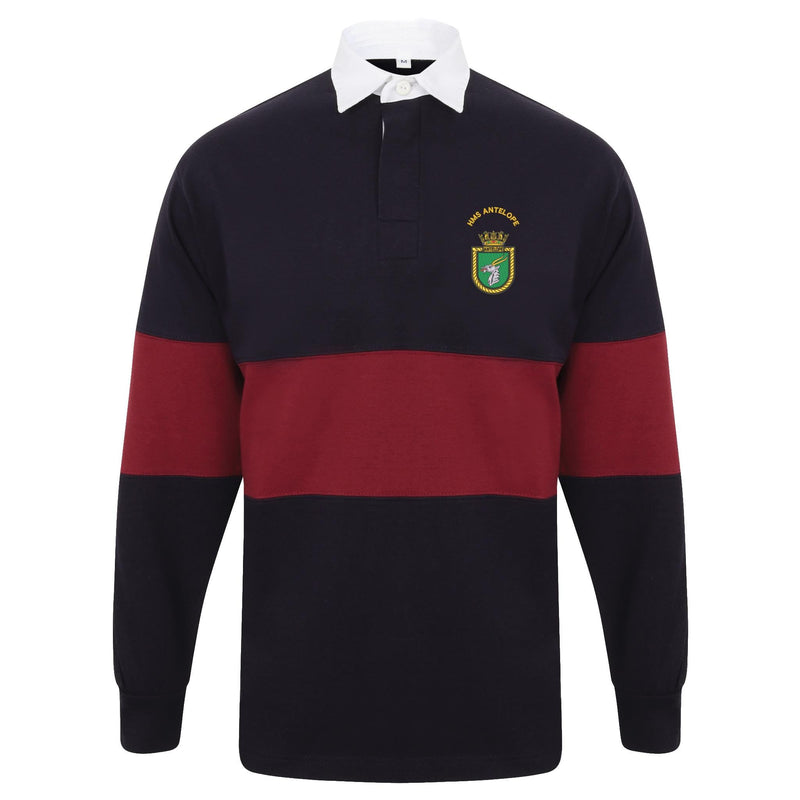 HMS Antelope Front Row Long Sleeve Panelled Rugby Shirt