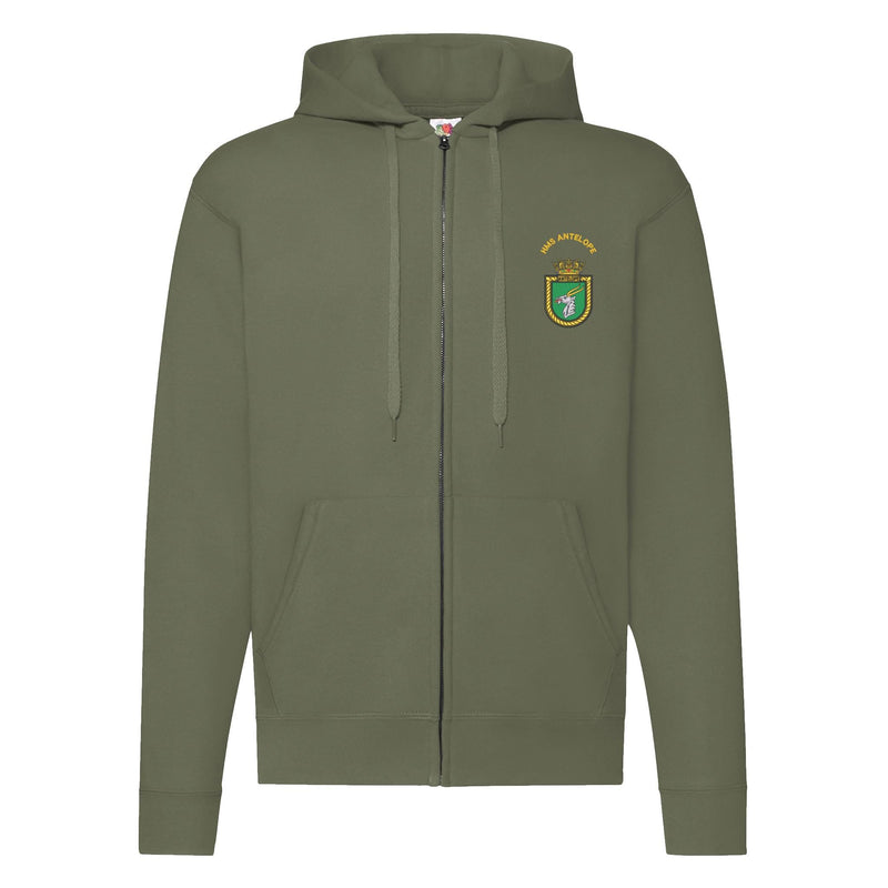 HMS Antelope Zipped Hoodie