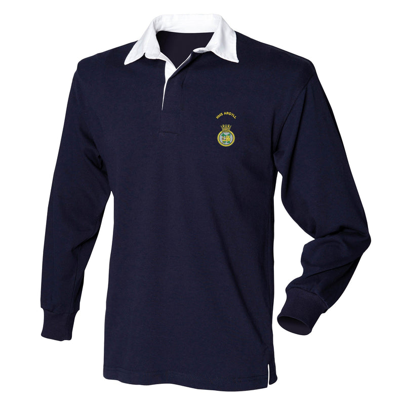 HMS Argyll Front Row Long Sleeve Rugby Shirt
