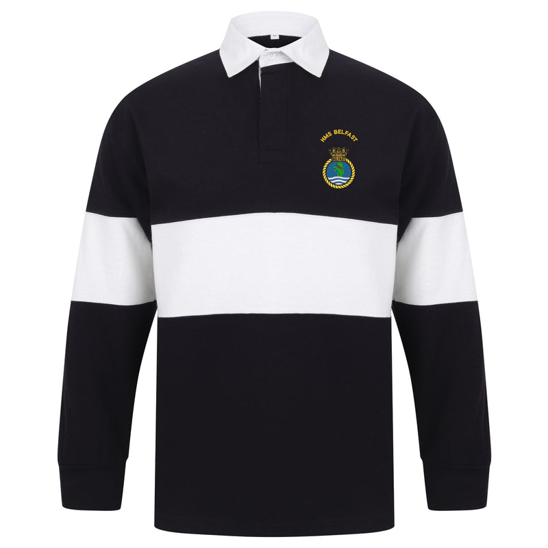 HMS Belfast Long Sleeve Panelled Rugby Shirt