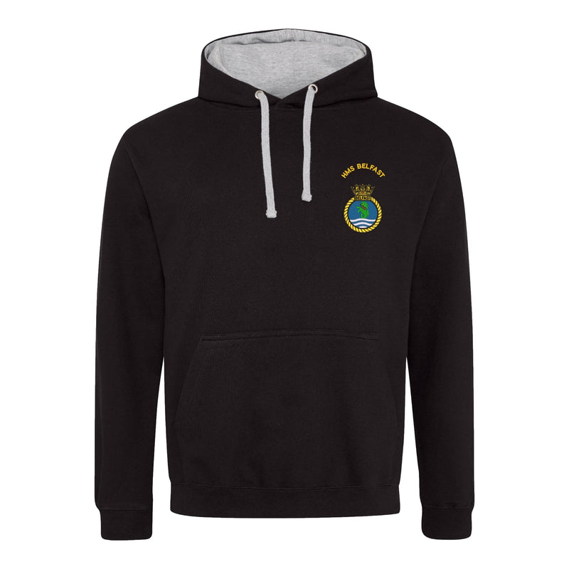 HMS Belfast Varsity Contrast Hoodie