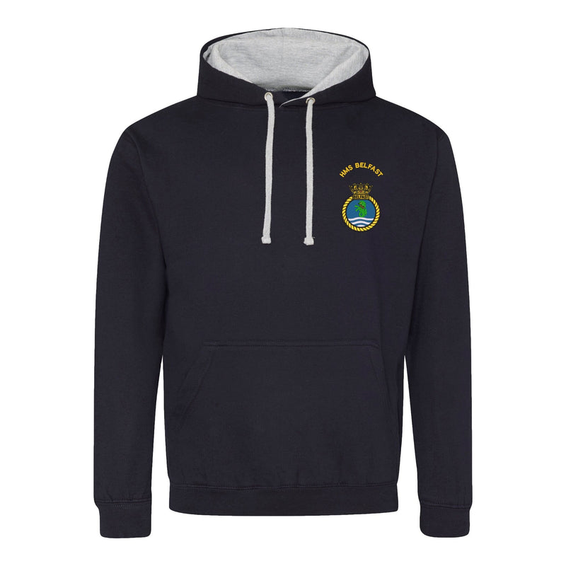 HMS Belfast Varsity Contrast Hoodie