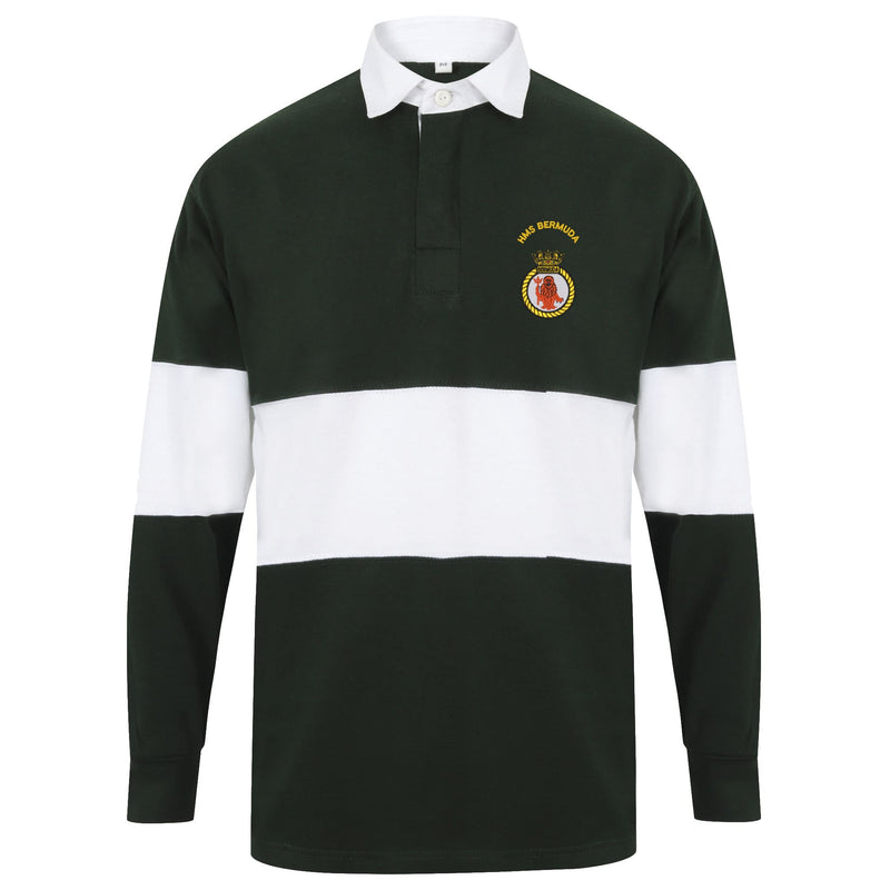 HMS Bermuda Front Row Long Sleeve Panelled Rugby Shirt