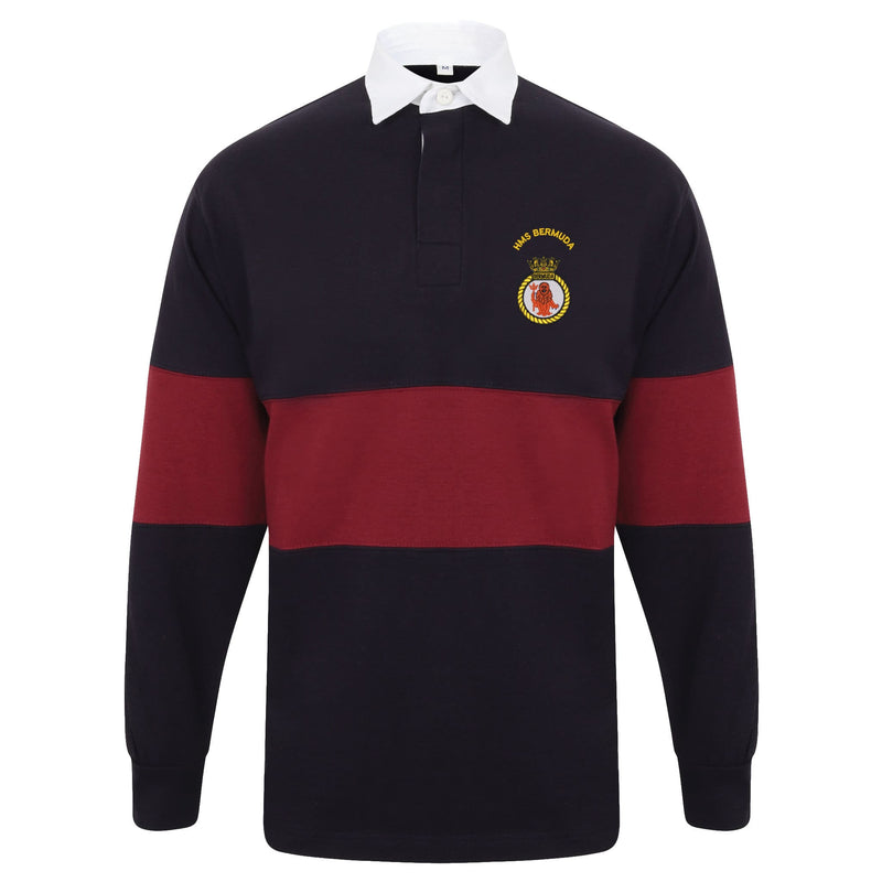 HMS Bermuda Front Row Long Sleeve Panelled Rugby Shirt