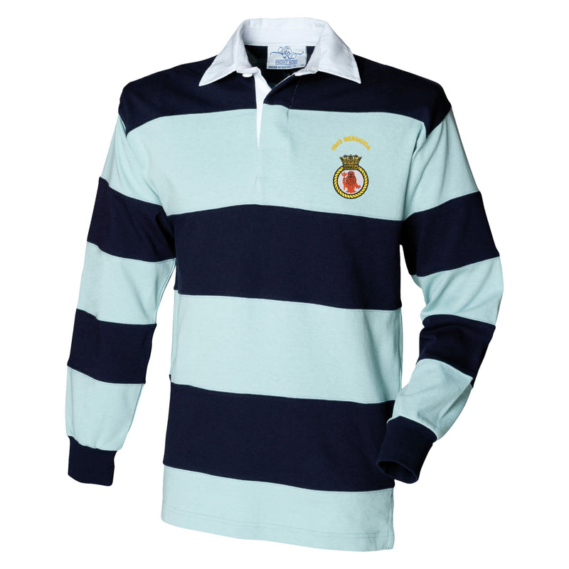 HMS Bermuda Front Row Sewn Stripe Long Sleeve Rugby Shirt