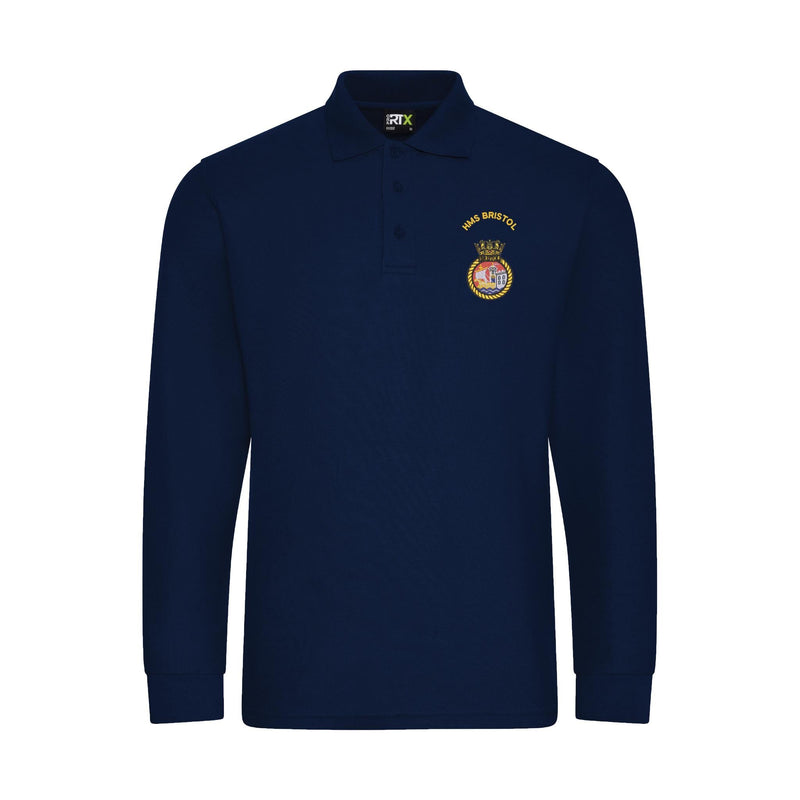 HMS Bristol Long Sleeve Polo Shirt