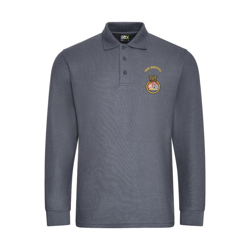 HMS Bristol Long Sleeve Polo Shirt