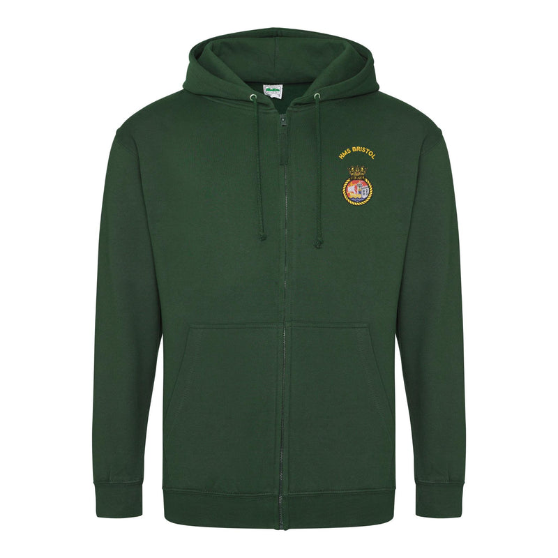 HMS Bristol Zipped Hoodie