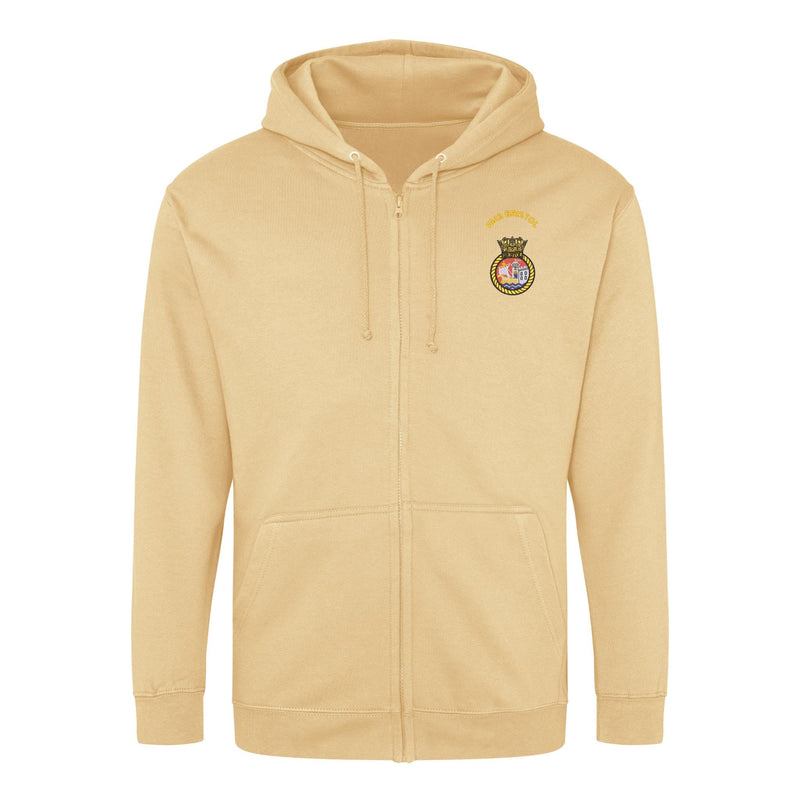 HMS Bristol Zipped Hoodie
