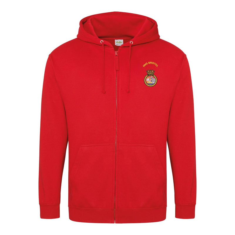 HMS Bristol Zipped Hoodie
