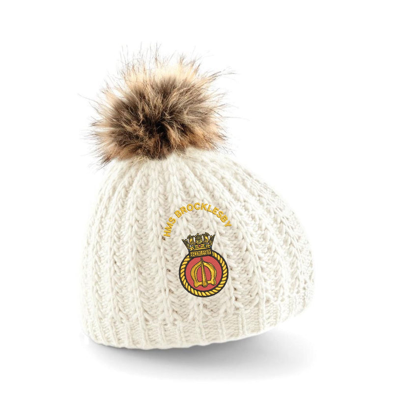 HMS Brocklesby Pom Pom Beanie Hat
