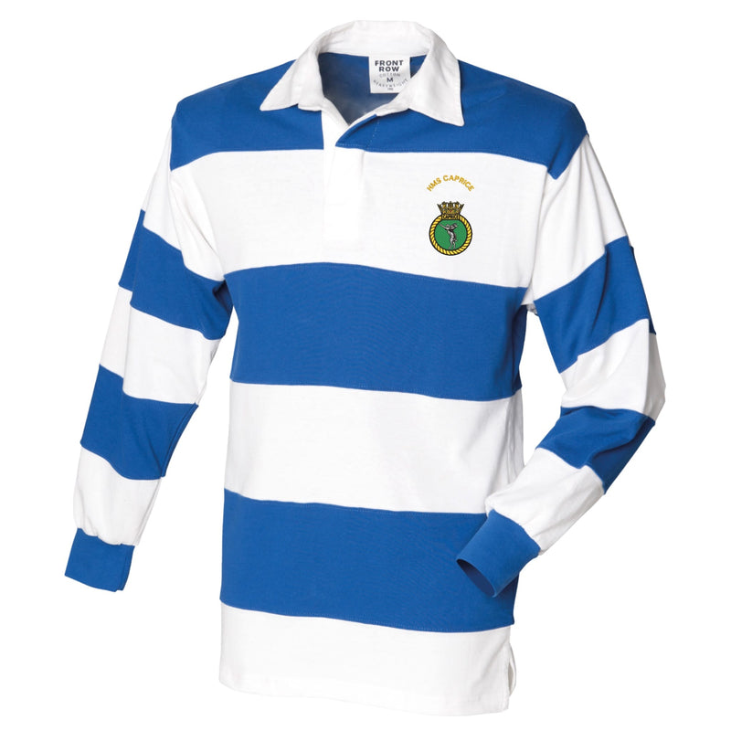 HMS Caprice Front Row Sewn Stripe Long Sleeve Rugby Shirt