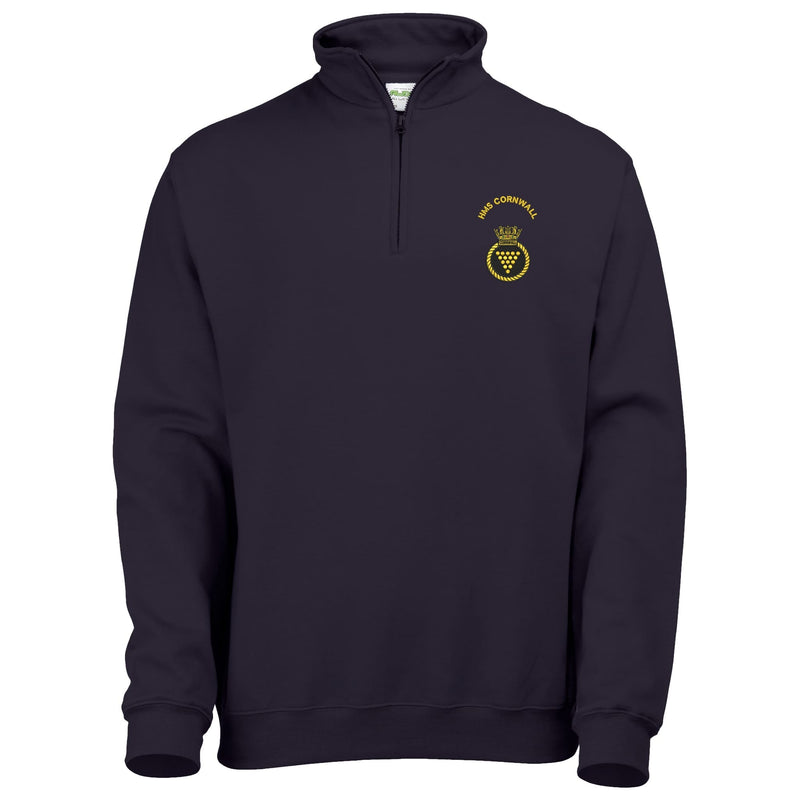 HMS Cornwall Quarter Zip Sweatshirt