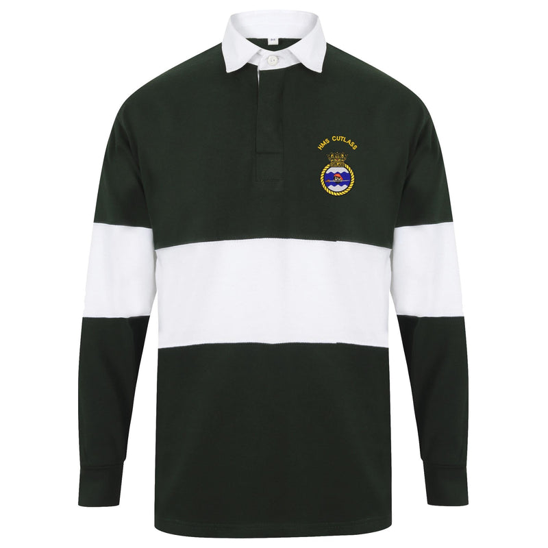 HMS Cutlass Front Row Long Sleeve Panelled Rugby Shirt