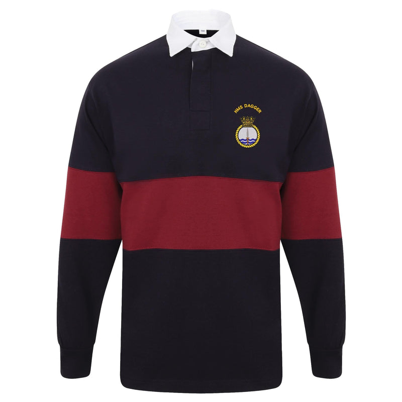 HMS Dagger Front Row Long Sleeve Panelled Rugby Shirt