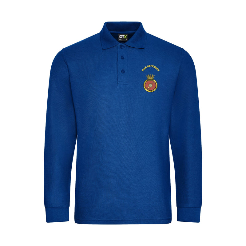 HMS Defender Long Sleeve Polo Shirt