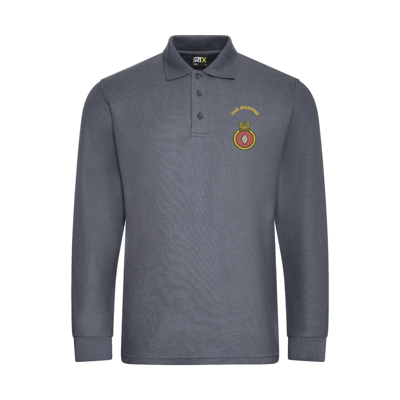HMS Diamond Long Sleeve Polo Shirt