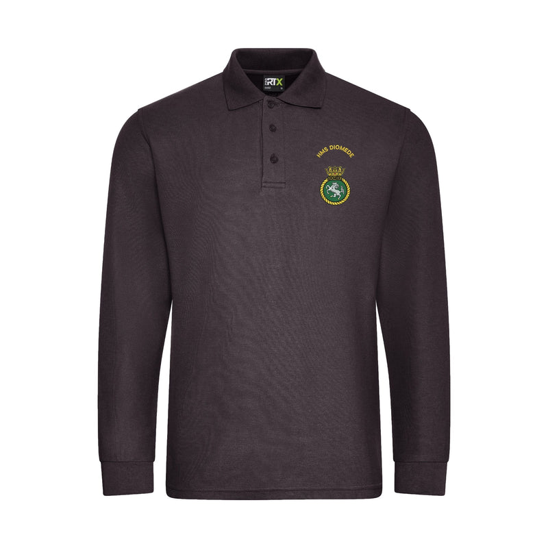 HMS Diomede Long Sleeve Polo Shirt