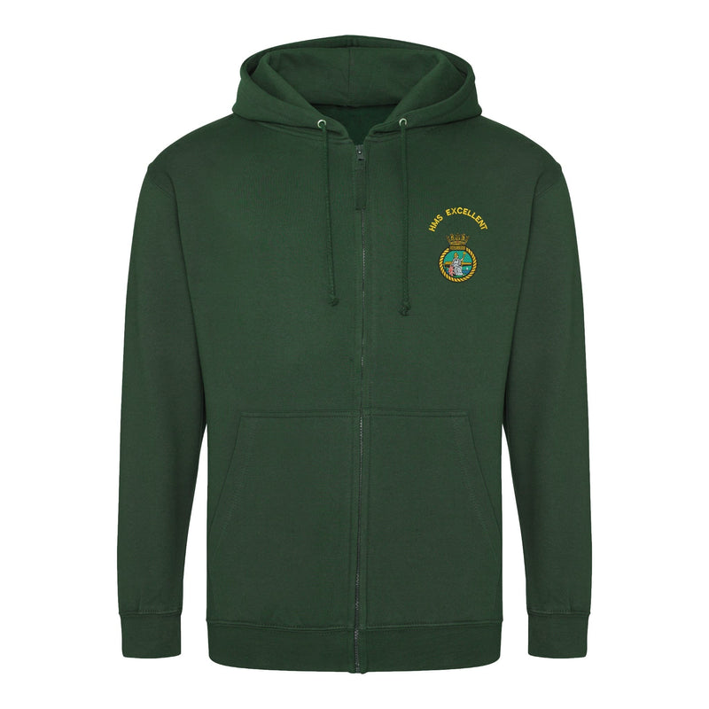 HMS Excellent Zipped Hoodie