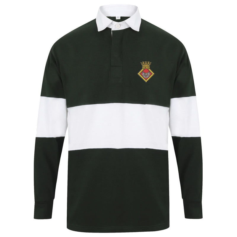 HMS Flying Fox Front Row Long Sleeve Panelled Rugby Shirt