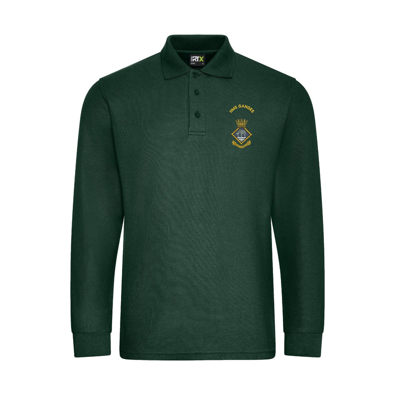 HMS Ganges Long Sleeve Polo Shirt