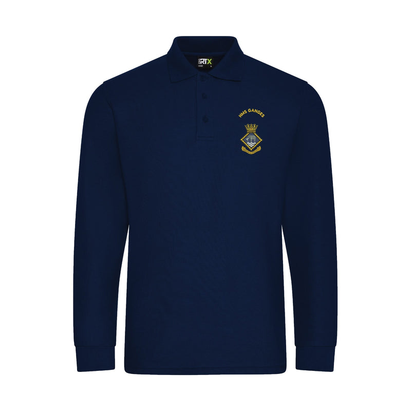 HMS Ganges Long Sleeve Polo Shirt