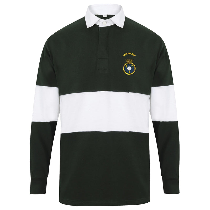 HMS Hardy Front Row Long Sleeve Panelled Rugby Shirt