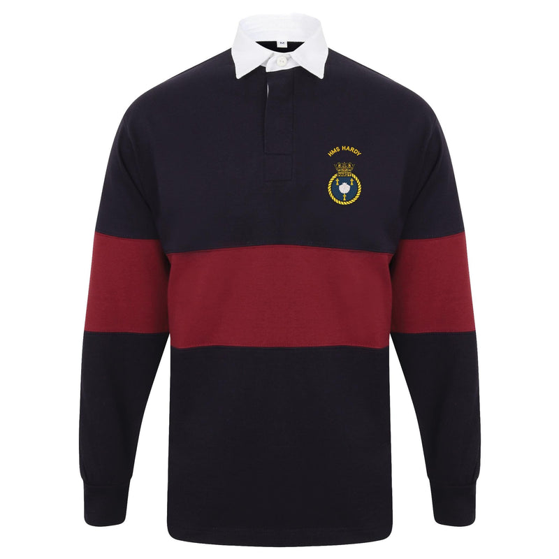 HMS Hardy Front Row Long Sleeve Panelled Rugby Shirt