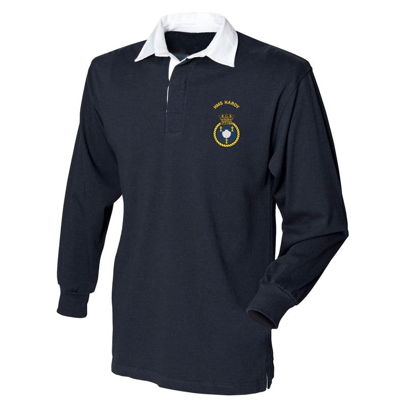 HMS Hardy Front Row Long Sleeve Rugby Shirt