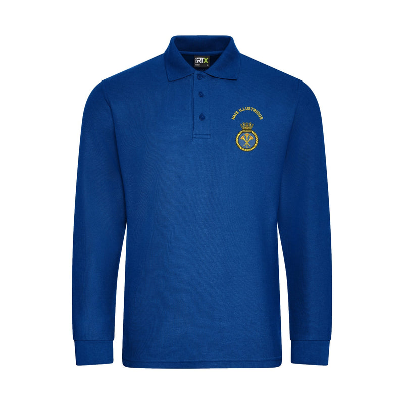 HMS Illustrious Long Sleeve Polo Shirt