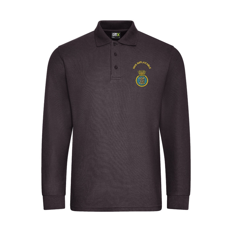 HMS Implacable Long Sleeve Polo Shirt