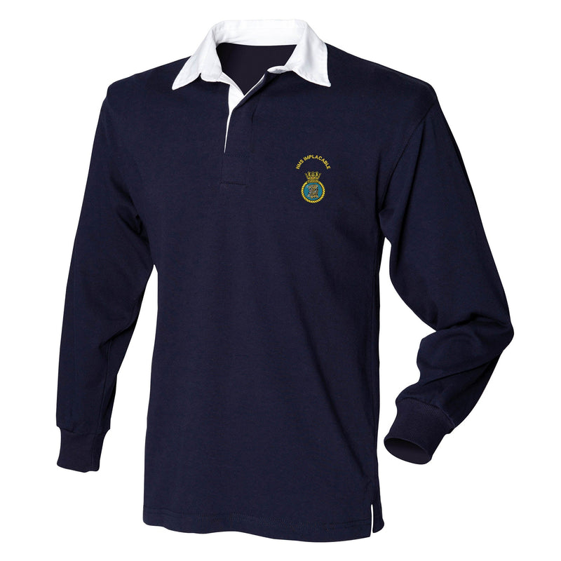HMS Implacable Front Row Long Sleeve Rugby Shirt