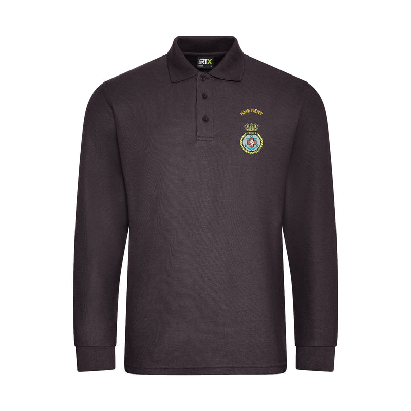 HMS Kent Long Sleeve Polo Shirt