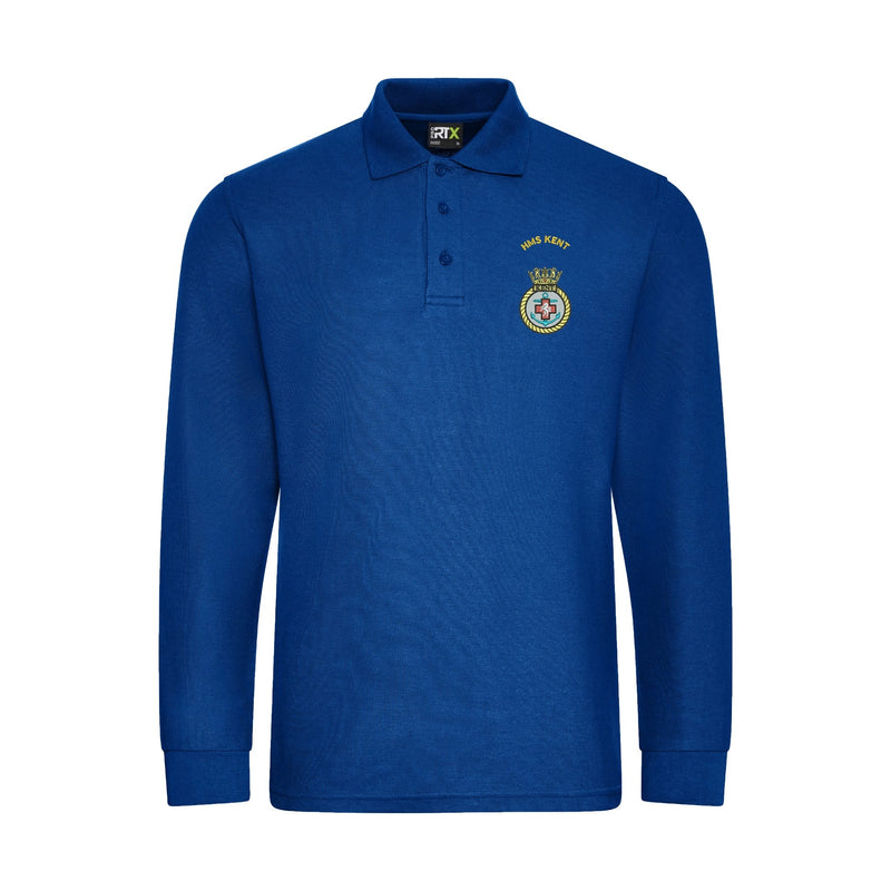HMS Kent Long Sleeve Polo Shirt