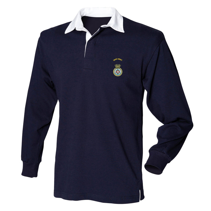 HMS Kent Front Row Long Sleeve Rugby Shirt