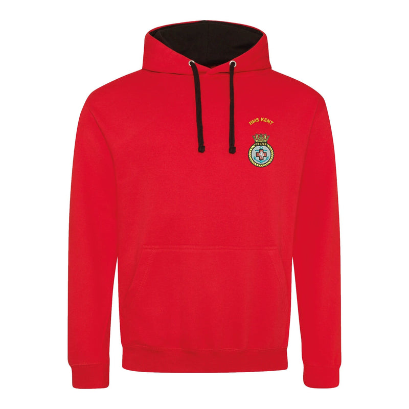 HMS Kent Varsity Contrast Hoodie