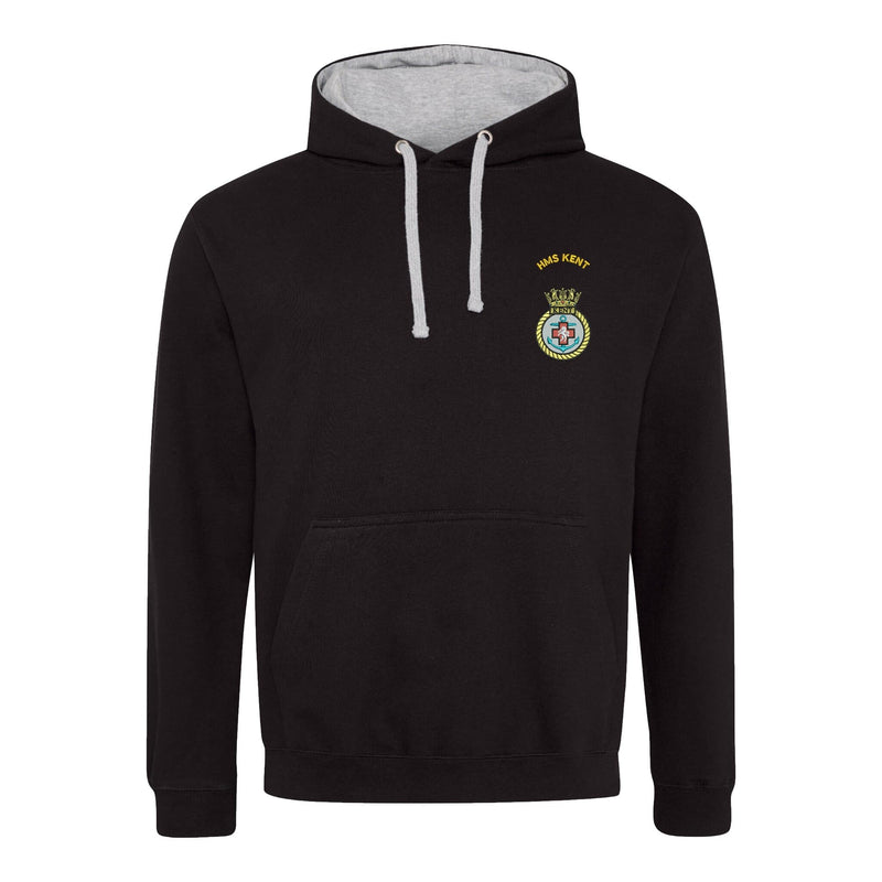 HMS Kent Varsity Contrast Hoodie