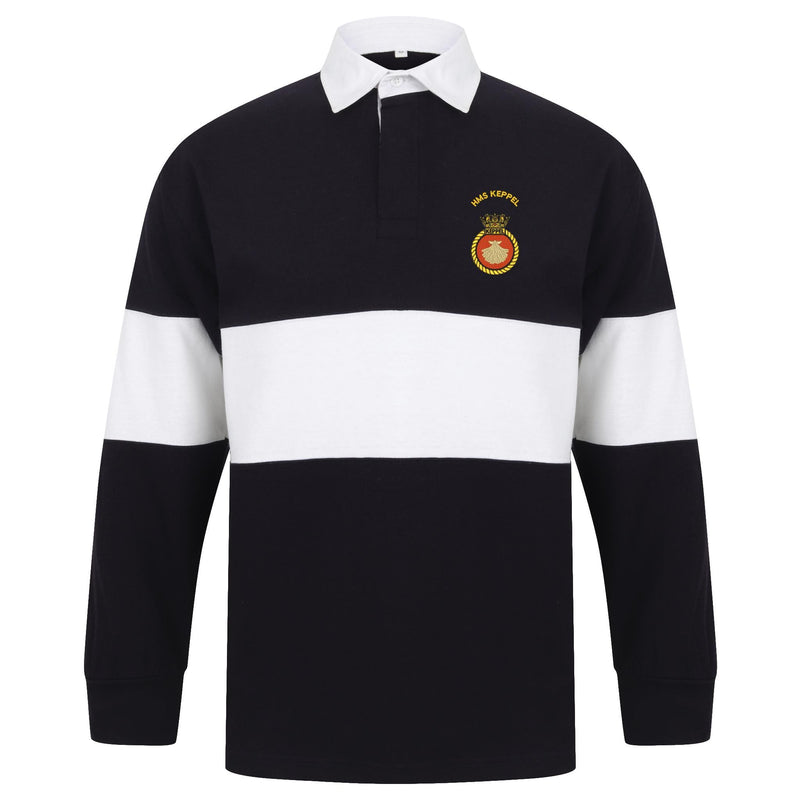 HMS Keppel Front Row Long Sleeve Panelled Rugby Shirt